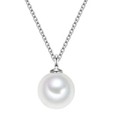 Kette mit Anhänger Sterling Silber Muschelkernperle weiß