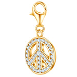 Charm Sterling Silber gelbgold Zirkonia weiß