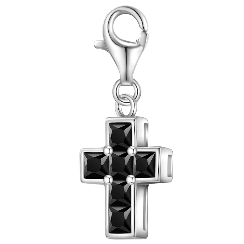 Charm Sterling Silber Zirkonia schwarz