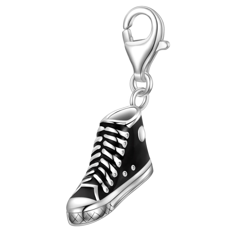 Charm Sterling Silber Emaille schwarz