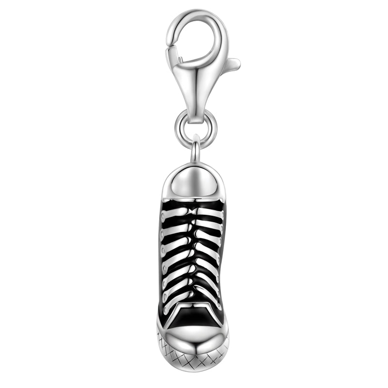 Charm Sterling Silber Emaille schwarz