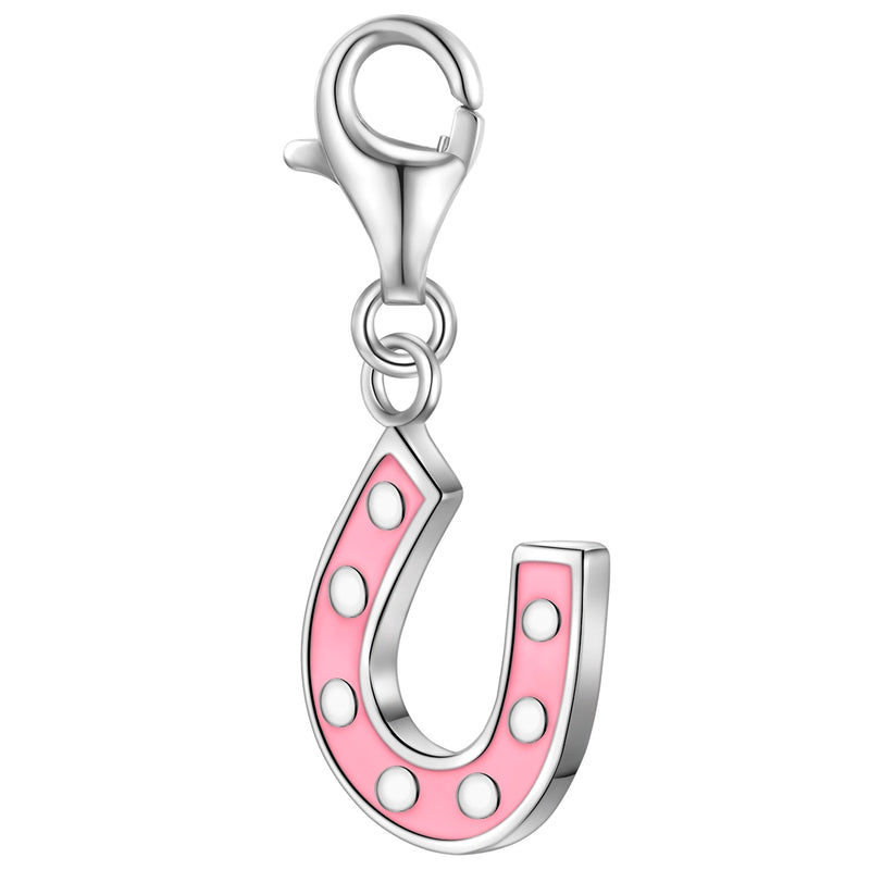 Charm Sterling Silber Emaille rosa