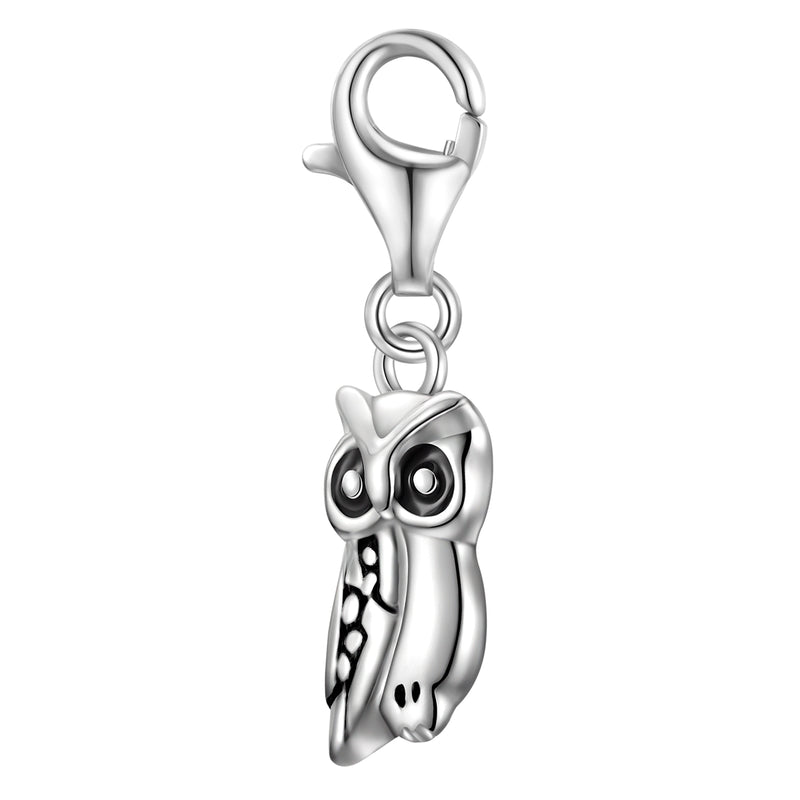 Charm Sterling Silber Zirkonia weiß Emaille schwarz