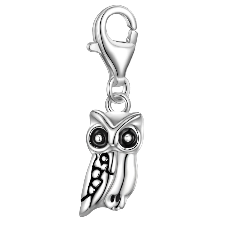 Charm Sterling Silber Zirkonia weiß Emaille schwarz