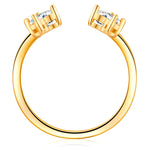 Ring Sterling Silber gelbgold Zirkonia weiß