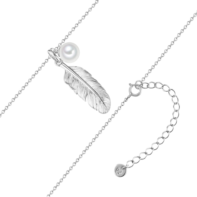 Kette mit Anhänger Sterling Silber Süßwasser-Zuchtperle weiß