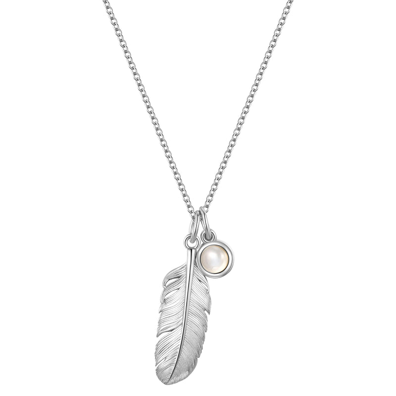 Kette mit Anhänger Sterling Silber Mondstein (synth.)