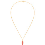 Kette mit Anhänger Sterling Silber gelbgold Korund(synth.) rot