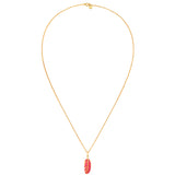 Kette mit Anhänger Sterling Silber gelbgold Korund (synth.) rot