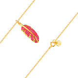 Kette mit Anhänger Sterling Silber gelbgold Korund (synth.) rot