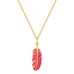 Kette mit Anhänger Sterling Silber gelbgold Korund(synth.) rot