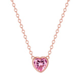 Kette mit Anhänger Sterling Silber roségold Zirkonia rosa