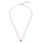 Kette mit Anhänger Sterling Silber roségold Zirkonia rosa