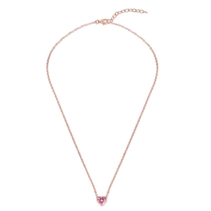 Kette mit Anhänger Sterling Silber roségold Zirkonia rosa