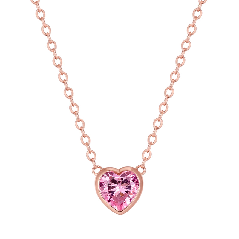 Kette mit Anhänger Sterling Silber roségold Zirkonia rosa