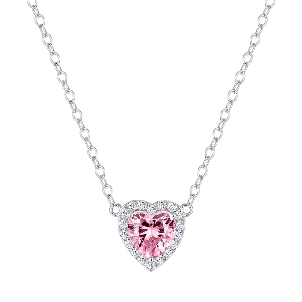 Kette mit Anhänger Sterling Silber Zirkonia rosa