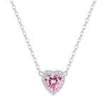 Kette mit Anhänger Sterling Silber Zirkonia rosa