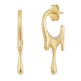 Ohrstecker Sterling Silber gelbgold Zirkonia weiß