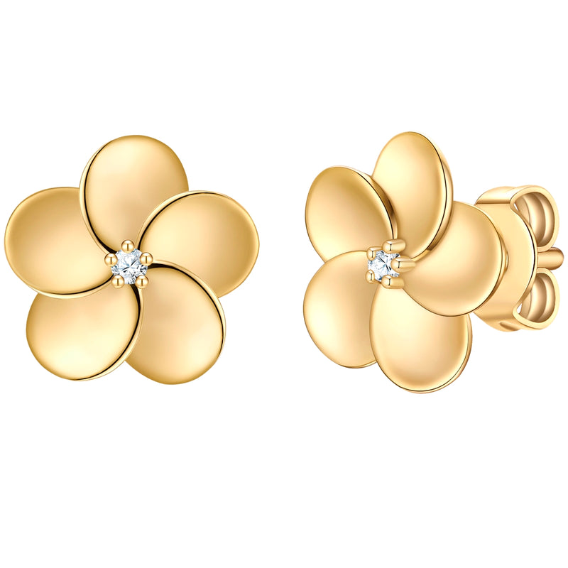 Ohrstecker Sterling Silber gelbgold Zirkonia weiß