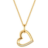 Kette mit Anhänger Sterling Silber gelbgold Zirkonia weiß