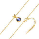 Kette mit Anhänger Sterling Silber gelbgold Zirkonia blau