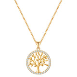 Kette mit Anhänger Sterling Silber gelbgold Zirkonia weiß