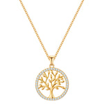 Kette mit Anhänger Sterling Silber gelbgold Zirkonia weiß