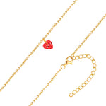 Kette mit Anhänger Sterling Silber gebgold Zirkonia rot