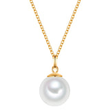 Kette mit Anhänger Sterling Silber gelbgold Muschelkernperle weiß
