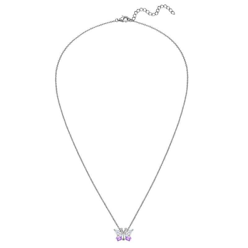 Kette mit Anhänger Sterling Silber Zirkonia weiß violett