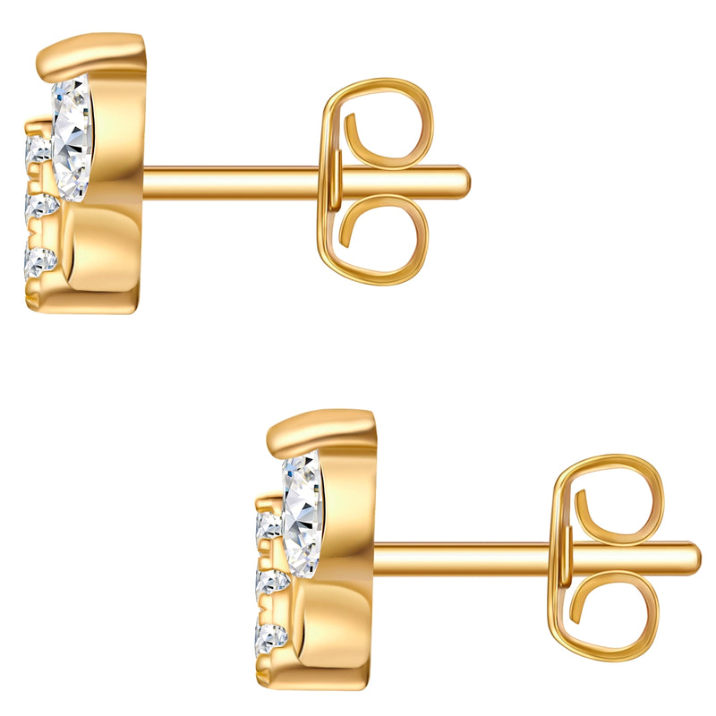 Ohrstecker Sterling Silber gelbgold Zirkonia weiß