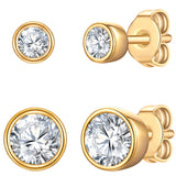 2er Set Ohrstecker Sterling Silber gelbgold Zirkonia weiß