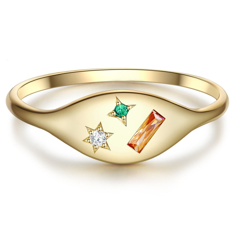 Ring gelbgold Zirkonia bunt