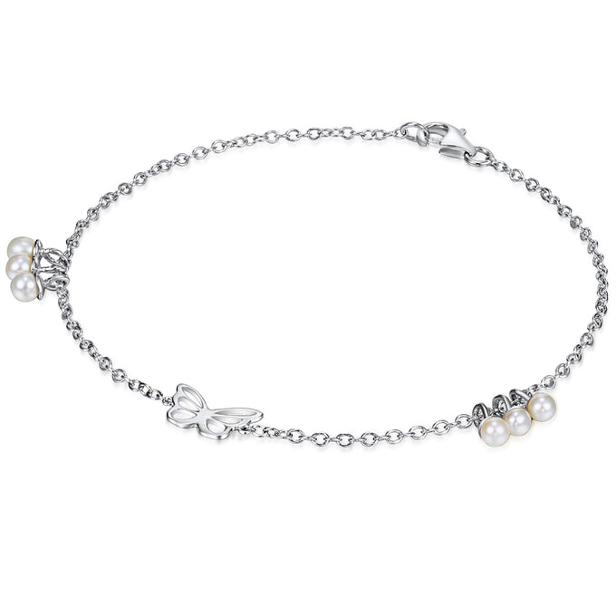 Armband Sterling Silber Süßwasser-Zuchtperle weiß