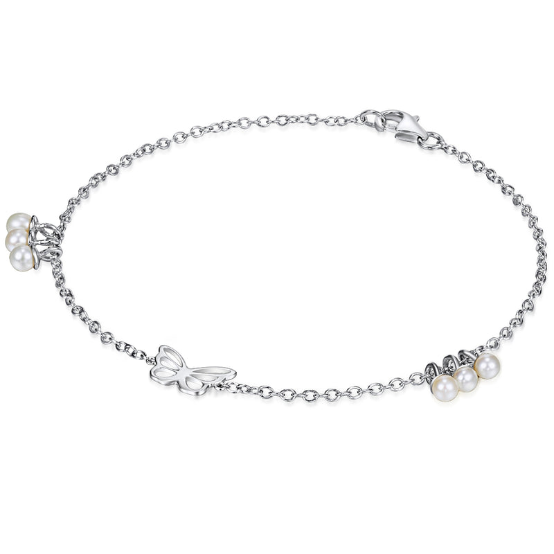Armband Sterling Silber Süßwasser-Zuchtperle weiß