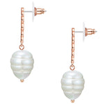Ohrhänger roségold Muschelkernperle weiß