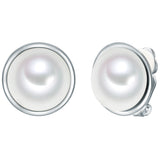 Ohrclips Muschelkernperle weiß