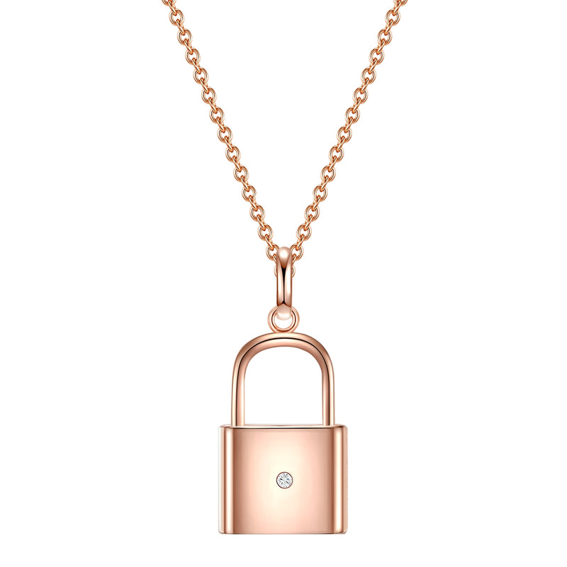 Kette mit Anhänger Sterling Silber roségold Diamant weiß