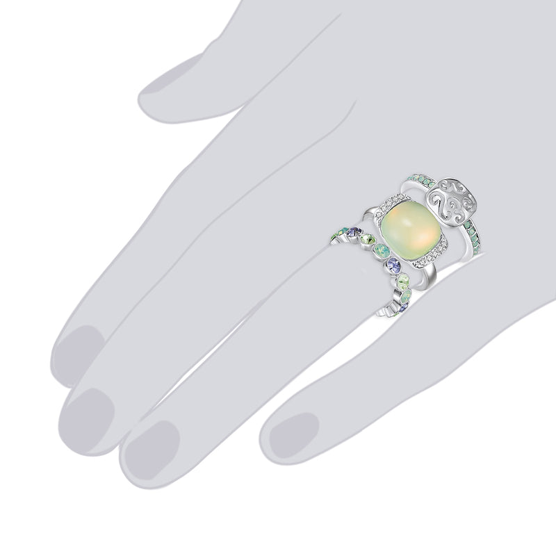 3er Set Ringe verziert mit Kristallen von Swarovski® bunt