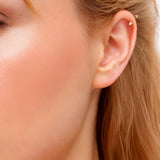 Piercing Sterling Silber gelbgold Zirkonia weiß