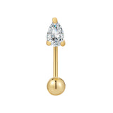 Piercing Sterling Silber gelbgold Zirkonia weiß