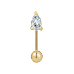 Piercing Sterling Silber gelbgold Zirkonia weiß