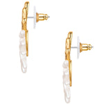 Ohrstecker gelbgold Perle (synth.) weiß