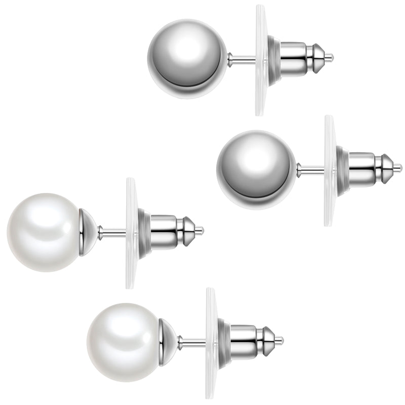 2er Set Ohrstecker Muschelkernperle weiß