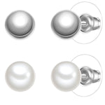 2er Set Ohrstecker Muschelkernperle weiß