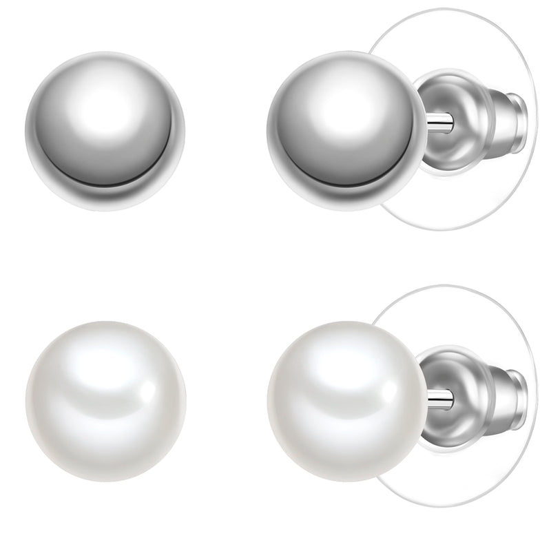 2er Set Ohrstecker Muschelkernperle weiß