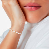 Armband gelbgold Perle (synth.) weiß