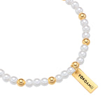 Armband gelbgold Perle (synth.) weiß