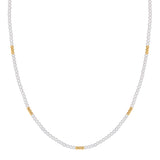 Kette gelbgold Perle (synth.) weiß