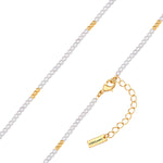 Kette gelbgold Perle (synth.) weiß